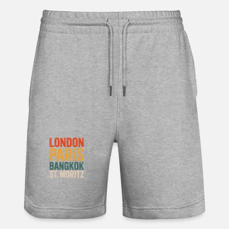 St. Moritz Schweizer Graubünden - Stanley/Stella Unisex Bio Joggingshorts Trainer  - Grau meliert