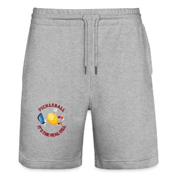 Pickleball: Es ist der wahre Dill - Stanley/Stella Unisex Bio Joggingshorts Trainer  - Grau meliert - Vorne - Nik (191cm) & Marisol (170cm)