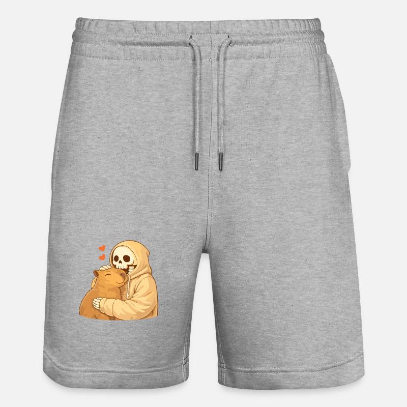 Squelette Douillet avec Capybara – Sécurité - Short de jogging bio TRAINER Stanley/Stella unisexe - gris chiné