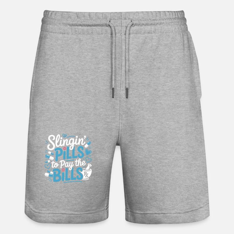 Des pilules pour payer les factures - Short de jogging bio TRAINER Stanley/Stella unisexe - gris chiné