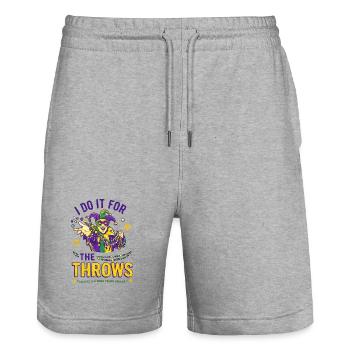 Mardi Gras Jester Beads - Stanley/Stella Trainer Unisex Organic Jogging Shorts - heather grey - Front - Nik (191cm) & Marisol (170cm)