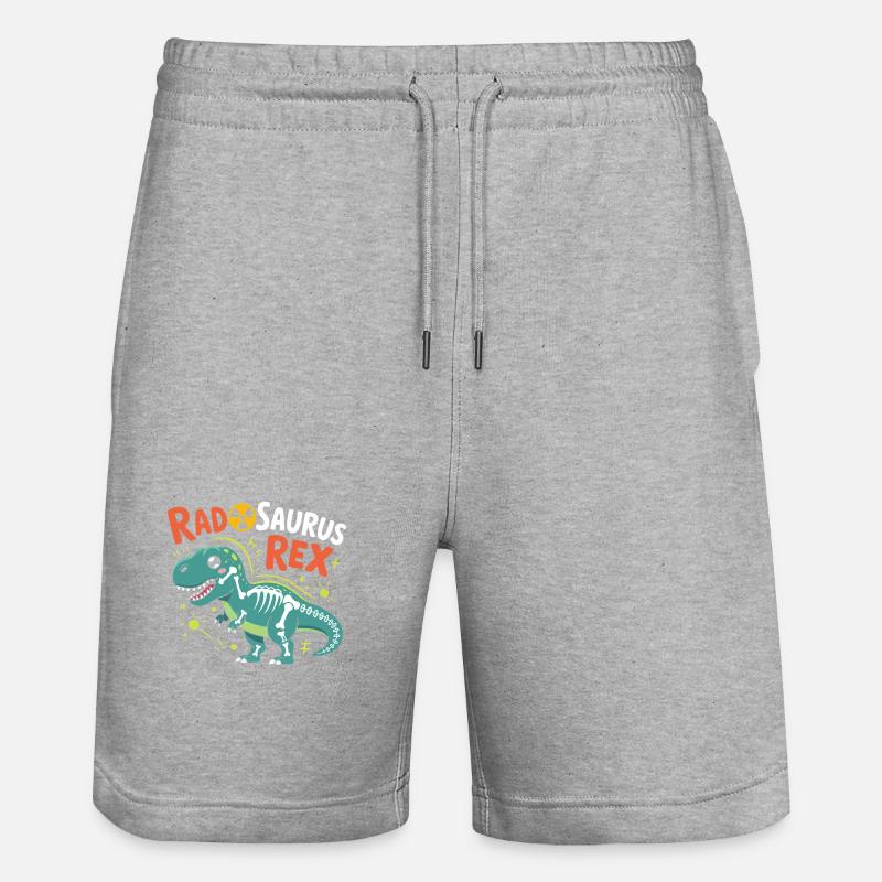 RadSaurus Rex Neon-Dino - Stanley/Stella Unisex Bio Joggingshorts Trainer  - Grau meliert