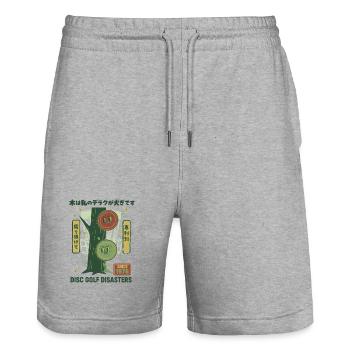 Disc-Golf-Katastrophen seit 1976 Lustiger Disc-Golfer - Stanley/Stella Unisex Bio Joggingshorts Trainer  - Grau meliert - Vorne - Nik (191cm) & Marisol (170cm)