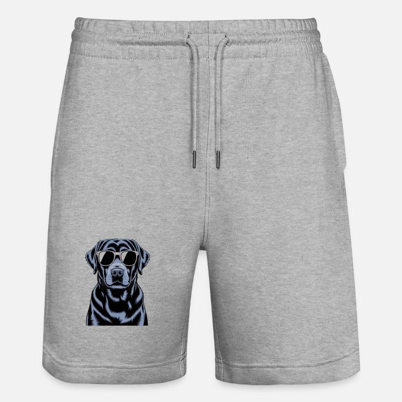 Labrador noir - Short de jogging bio TRAINER Stanley/Stella unisexe - gris chiné