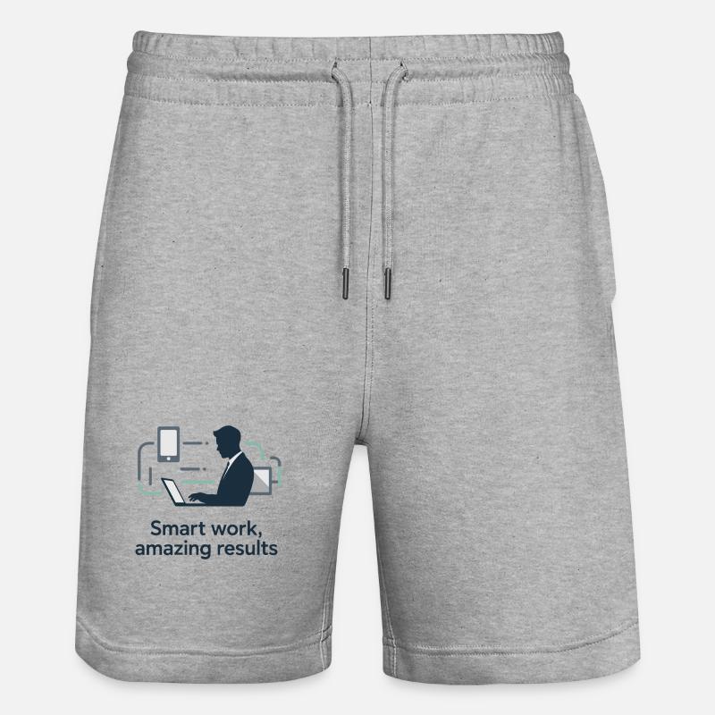 Smart Work Tech Silhouette - Stanley/Stella Trainer Unisex Organic Jogging Shorts - heather grey
