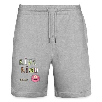 Kita Kind 2026  - Stanley/Stella Unisex Bio Joggingshorts Trainer  - Grau meliert - Vorne - Nik (191cm) & Marisol (170cm)