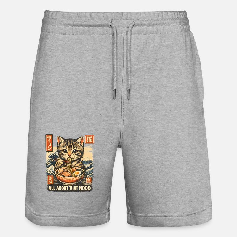 Ramen pour chat - Short de jogging bio TRAINER Stanley/Stella unisexe - gris chiné