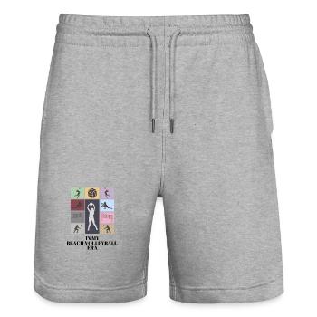 À mon époque de beach-volley - Short de jogging bio TRAINER Stanley/Stella unisexe - gris chiné - Devant - Nik (191cm) & Marisol (170cm)