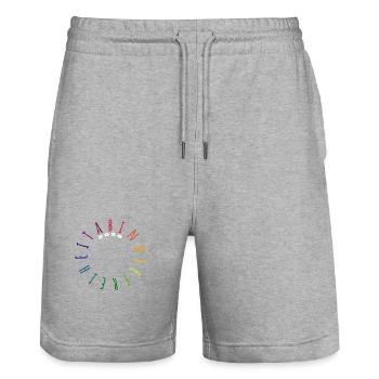 Off to freedom 2026 - Abitur - Matura - Stanley/Stella Trainer Unisex Organic Jogging Shorts - heather grey - Front - Nik (191cm) & Marisol (170cm)