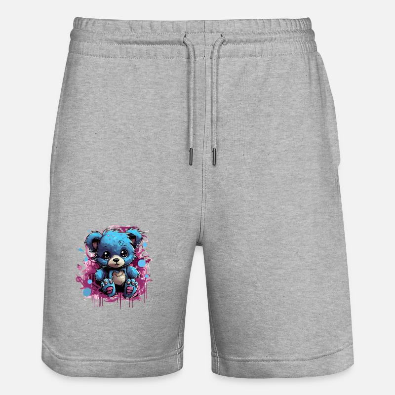 Blue Cuddly Bear Graffiti Pop - Short de jogging bio TRAINER Stanley/Stella unisexe - gris chiné