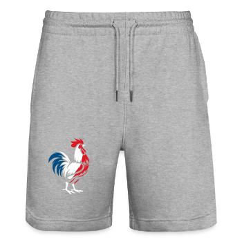 Französischer Hahn - Stanley/Stella Unisex Bio Joggingshorts Trainer  - Grau meliert - Vorne - Nik (191cm) & Marisol (170cm)