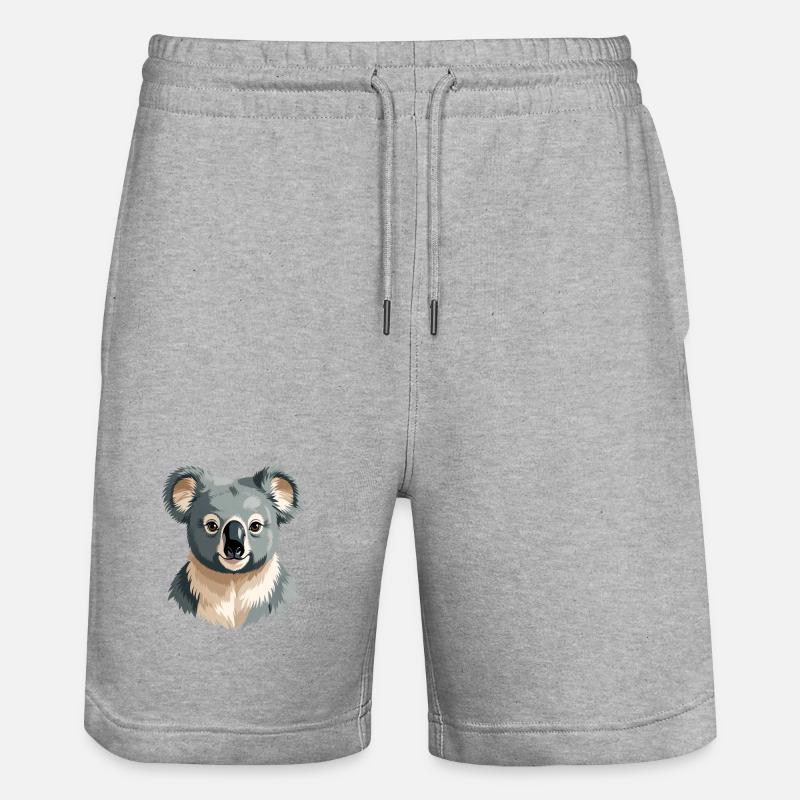 Portrait du Koala Doux - Short de jogging bio TRAINER Stanley/Stella unisexe - gris chiné