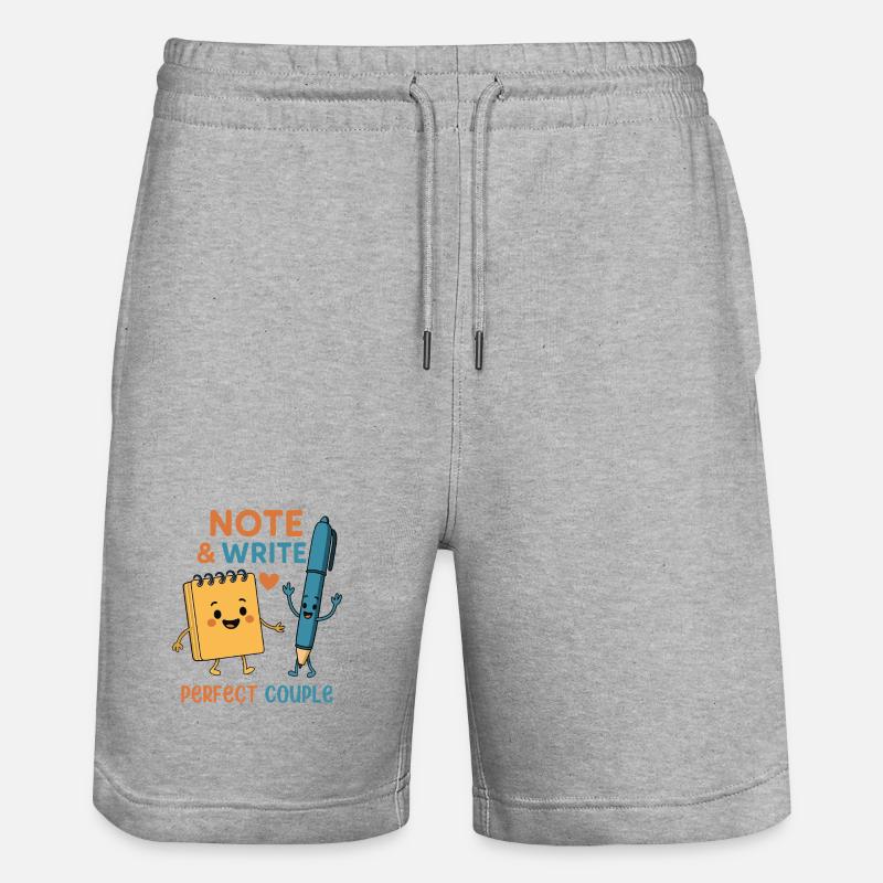 Note & Write Perfect Couple - Short de jogging bio TRAINER Stanley/Stella unisexe - gris chiné