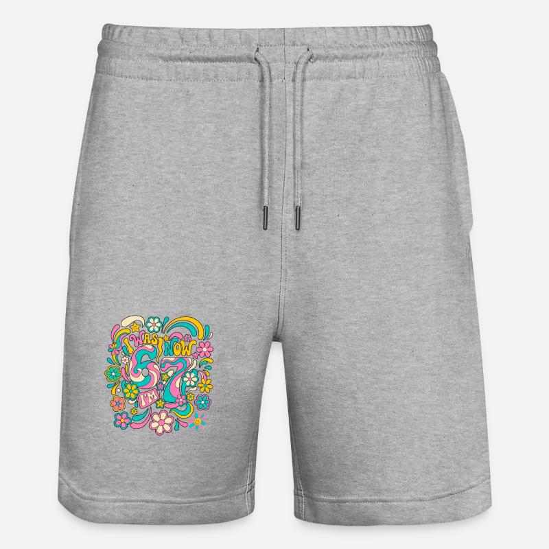 Six Seven Meme 6-7 - Short de jogging bio TRAINER Stanley/Stella unisexe - gris chiné