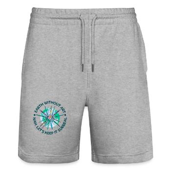 Cool Artist Earth Without Art Nah No Way - Stanley/Stella Unisex Bio Joggingshorts Trainer  - Grau meliert - Vorne - Nik (191cm) & Marisol (170cm)
