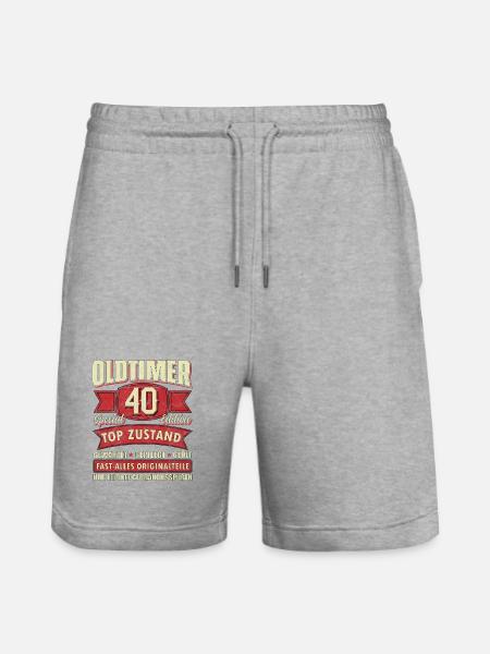 Oldtimer 40 Special Edition Top Zustand - Stanley/Stella Unisex Bio Joggingshorts Trainer - Grau meliert
