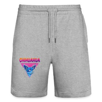 Chihuahua Chihuahueño 80s 90s - Stanley/Stella Trainer Unisex Organic Jogging Shorts - heather grey - Front - Nik (191cm) & Marisol (170cm)