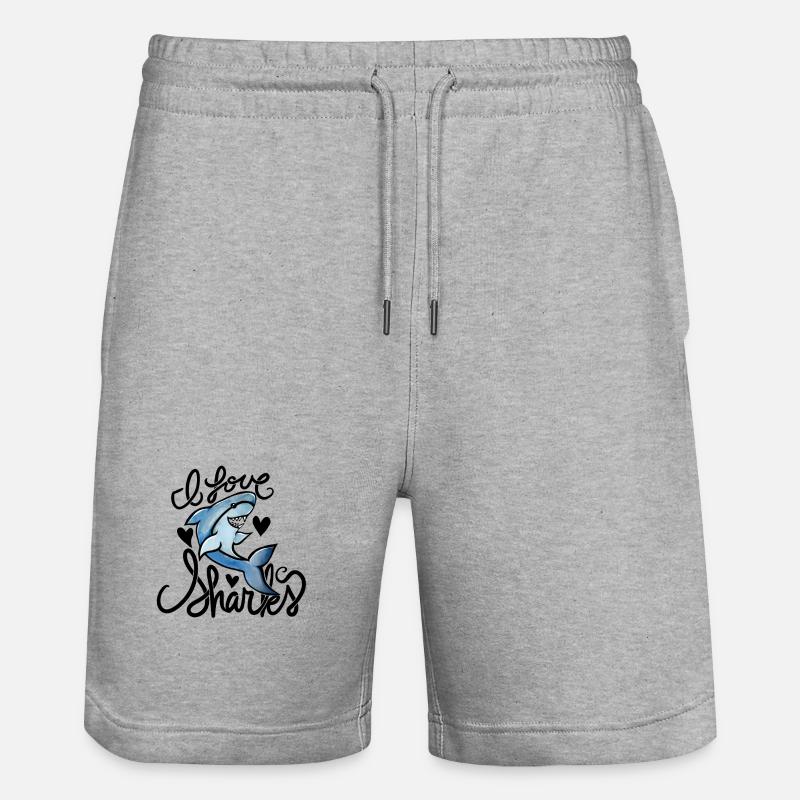 Silhouette du requin azur - Short de jogging bio TRAINER Stanley/Stella unisexe - gris chiné