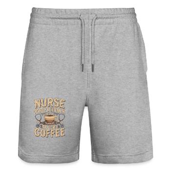 Nurse Practitioner Before Nursing Coffee Lover - Stanley/Stella Unisex Bio Joggingshorts Trainer  - Grau meliert - Vorne - Nik (191cm) & Marisol (170cm)
