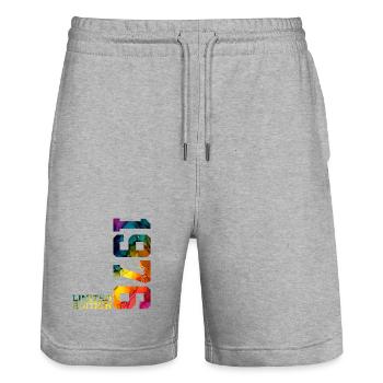 LIMITED EDITION 1976 50 YEARS 50TH BIRTHDAY - Stanley/Stella Trainer Unisex Organic Jogging Shorts - heather grey - Front - Nik (191cm) & Marisol (170cm)