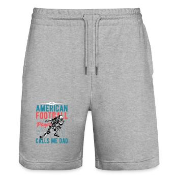 My Favorite Football Player Calls Me Dad Season - Stanley/Stella Trainer Unisex Organic Jogging Shorts - heather grey - Front - Nik (191cm) & Marisol (170cm)