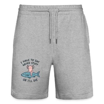 Axolotl Spruch Meme Humor Lustig Geschenkidee - Stanley/Stella Unisex Bio Joggingshorts Trainer  - Grau meliert - Vorne - Nik (191cm) & Marisol (170cm)
