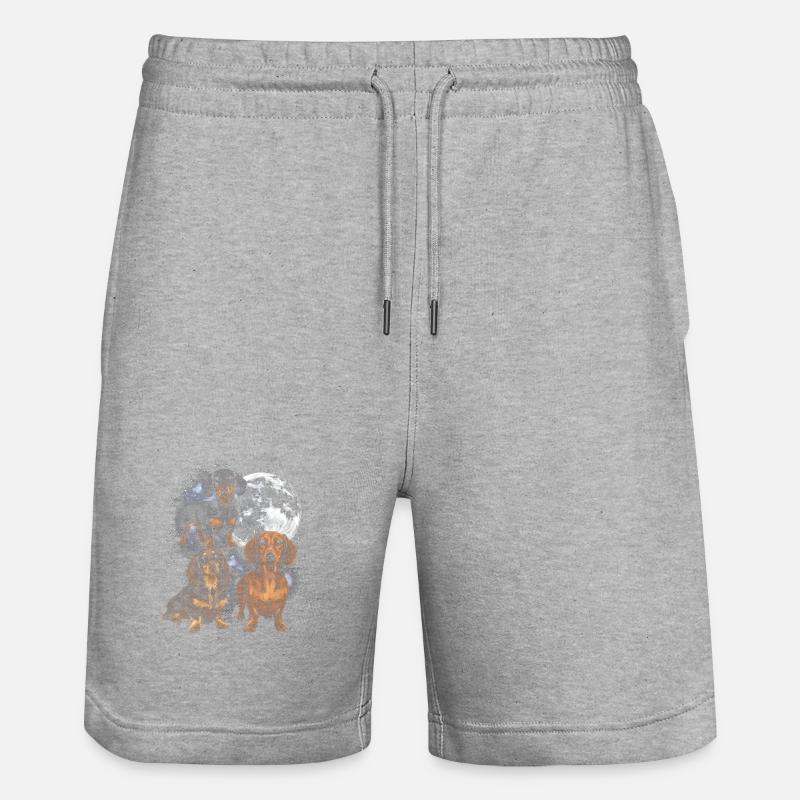 Teckel dans la lune spatiale - Short de jogging bio TRAINER Stanley/Stella unisexe - gris chiné