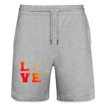 Ein Motiv nur für Handball für Männer - Stanley/Stella Unisex Bio Joggingshorts Trainer  - Grau meliert - Vorne - Nik (191cm) & Marisol (170cm)