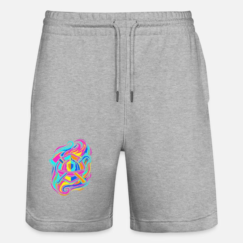 Emblème du pompier - Short de jogging bio TRAINER Stanley/Stella unisexe - gris chiné
