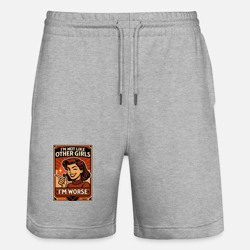 Anders Als Andere Mädchen – Schlimmer - Stanley/Stella Unisex Bio Joggingshorts Trainer  - Grau meliert