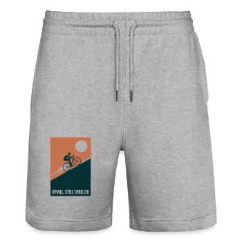 Uphill and still enthusiastic | Road bike - Stanley/Stella Trainer Unisex Organic Jogging Shorts - heather grey - Front - Nik (191cm) & Marisol (170cm)