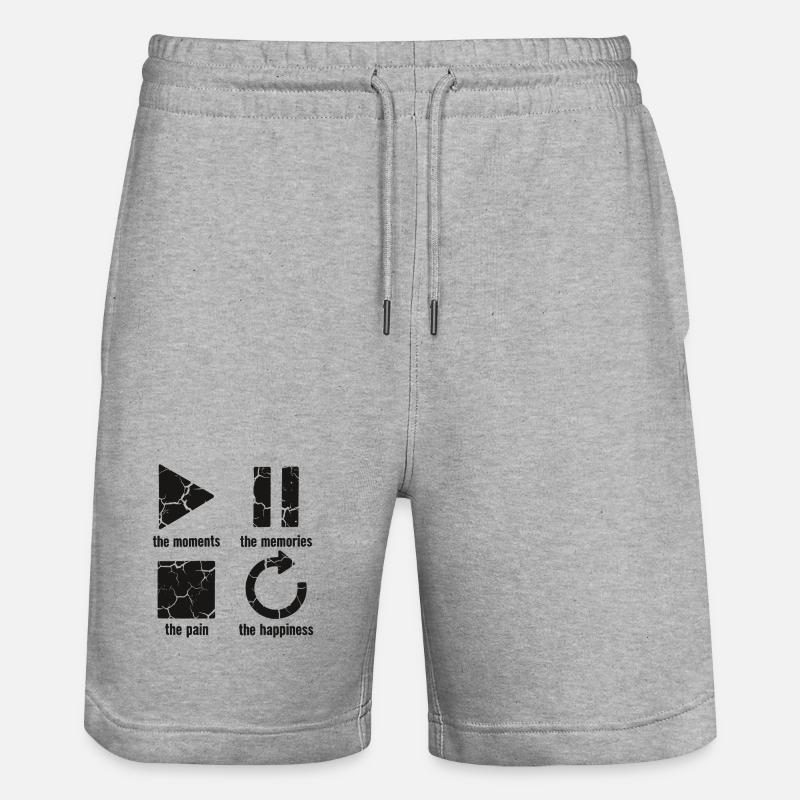 Pleine conscience, moments, souvenirs, bonheur - Short de jogging bio TRAINER Stanley/Stella unisexe - gris chiné