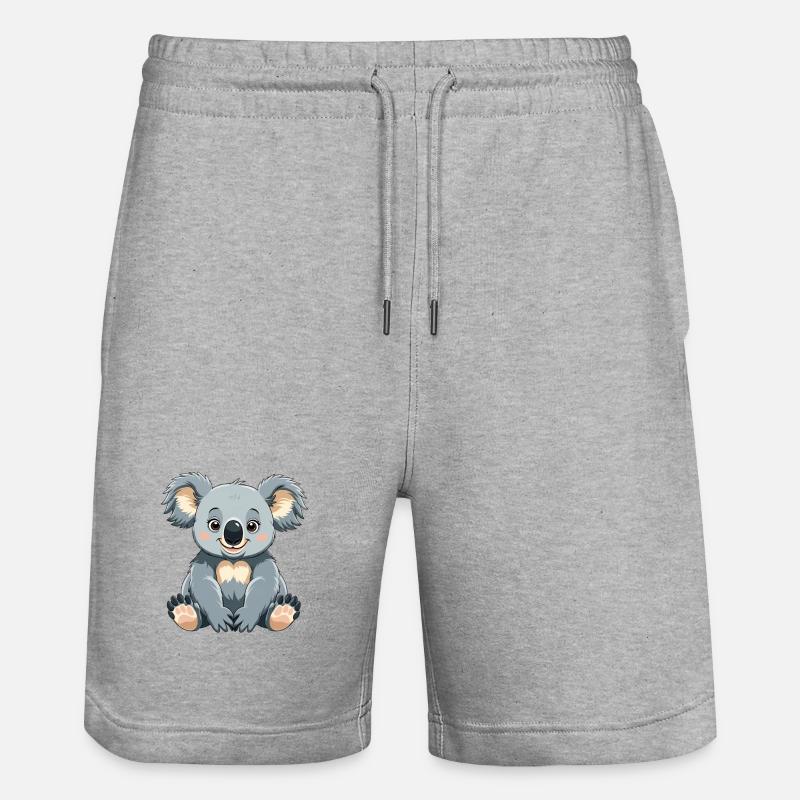 Dessin animé de Koala Câlin - Short de jogging bio TRAINER Stanley/Stella unisexe - gris chiné
