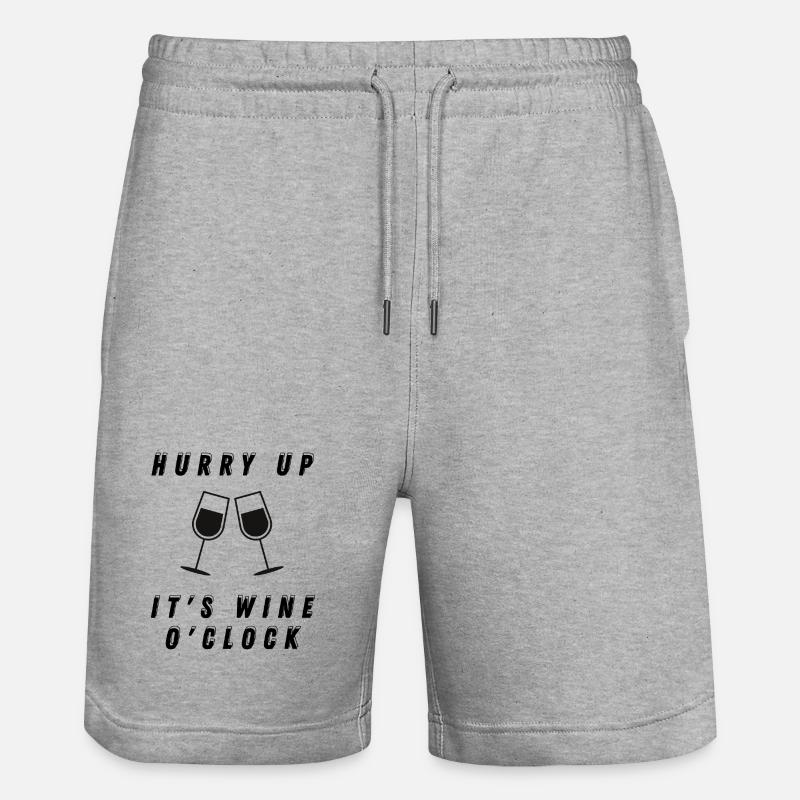 Dépêche-toi, c’est l’heure du vin - Short de jogging bio TRAINER Stanley/Stella unisexe - gris chiné