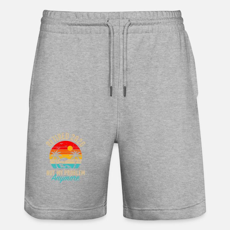 Retraité 2026 n’est plus mon problème - Short de jogging bio TRAINER Stanley/Stella unisexe - gris chiné