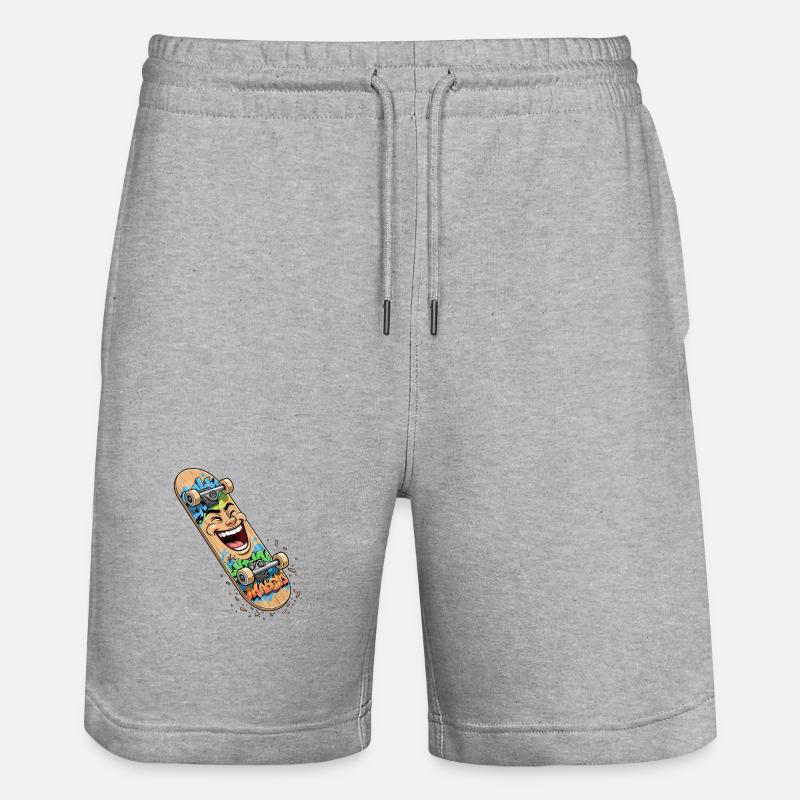 Graffiti de skateboard rieur - Short de jogging bio TRAINER Stanley/Stella unisexe - gris chiné