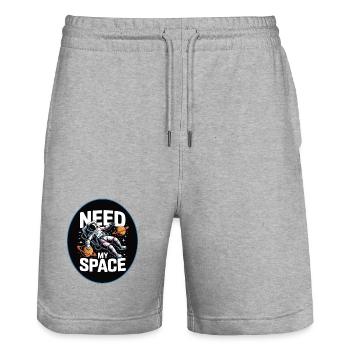 Need My Space: Astronauten-Design - Stanley/Stella Unisex Bio Joggingshorts Trainer  - Grau meliert - Vorne - Nik (191cm) & Marisol (170cm)
