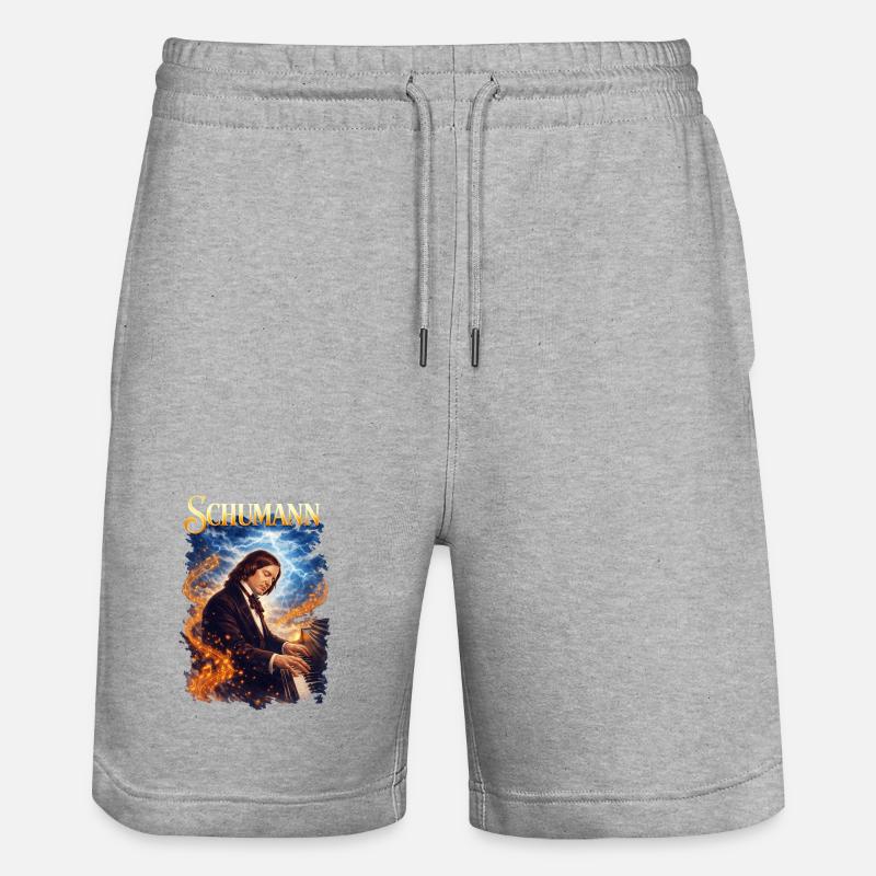 Schumannin pianopalon muotokuva - Stanley/Stella Trainer unisex luomu-collegeshortsit - harmaasävyinen