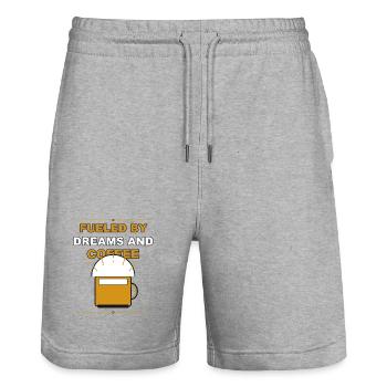 Kaffee Getrieben Von Träumen - Stanley/Stella Unisex Bio Joggingshorts Trainer  - Grau meliert - Vorne - Nik (191cm) & Marisol (170cm)