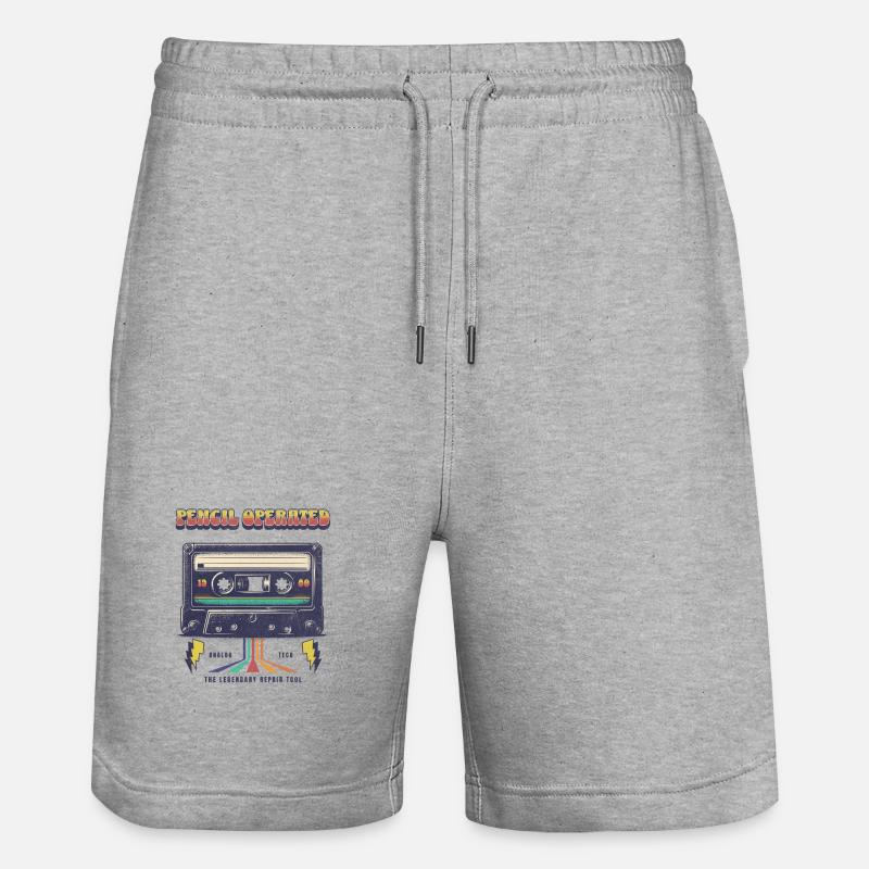 Bande rétro actionnée au crayon - Short de jogging bio TRAINER Stanley/Stella unisexe - gris chiné