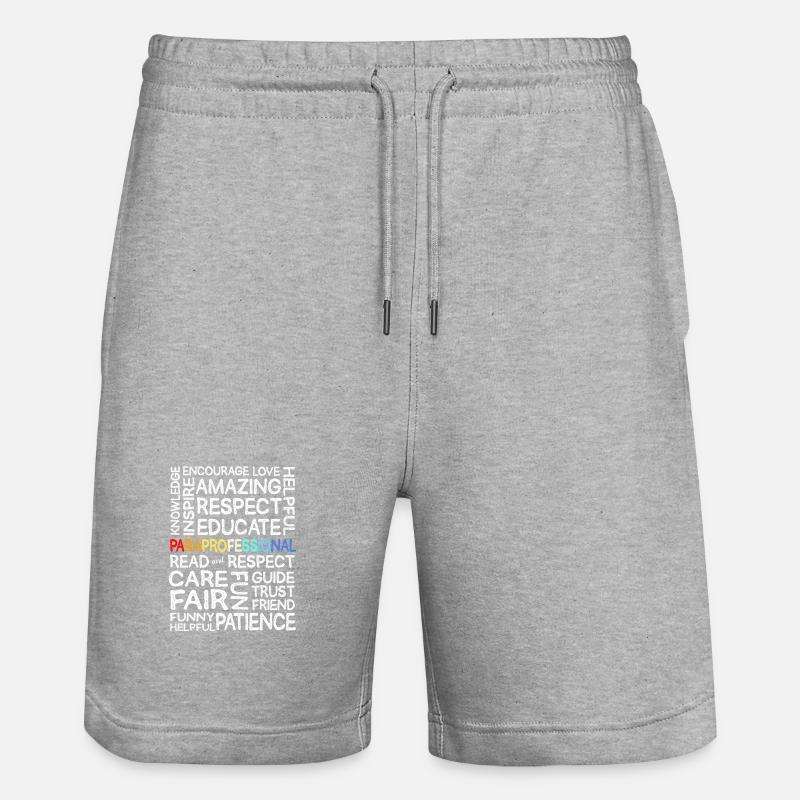 Paraéducateur paraprofessionnel Assistant enseignant - Short de jogging bio TRAINER Stanley/Stella unisexe - gris chiné