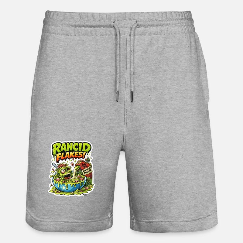 Ekelhaftes Schädelflockenmonster - Stanley/Stella Unisex Bio Joggingshorts Trainer - Grau meliert