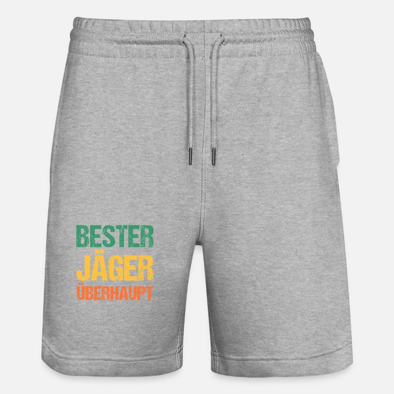 Jagd Jagen Waidmann Jäger - Stanley/Stella Unisex Bio Joggingshorts Trainer - Grau meliert