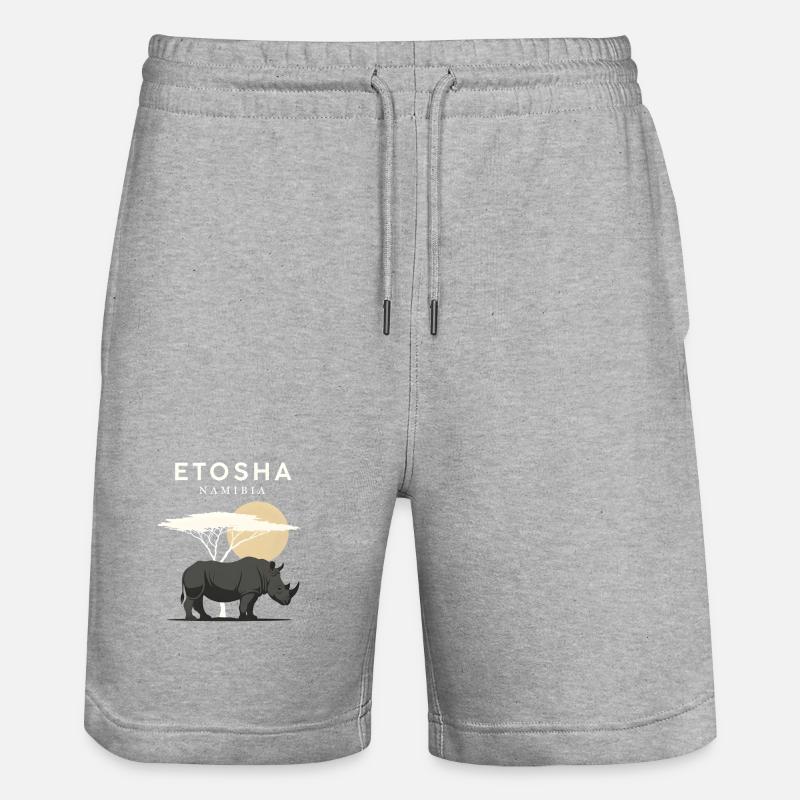 Etoshi, Namibia - Stanley/Stella Trainer Unisex Organic Jogging Shorts - heather grey