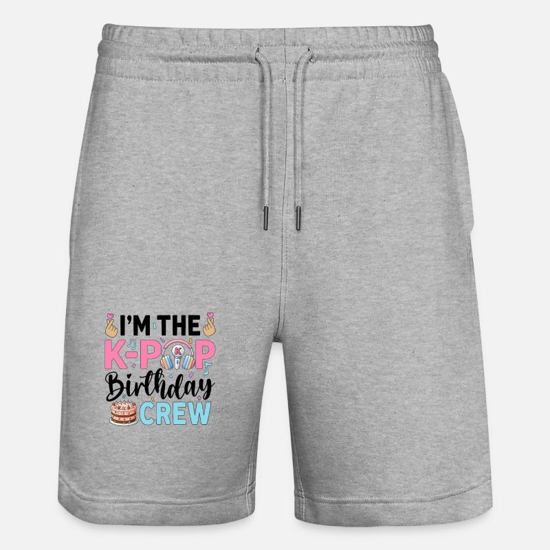 Je suis l’équipe d’anniversaire K-Pop - Short de jogging bio TRAINER Stanley/Stella unisexe - gris chiné