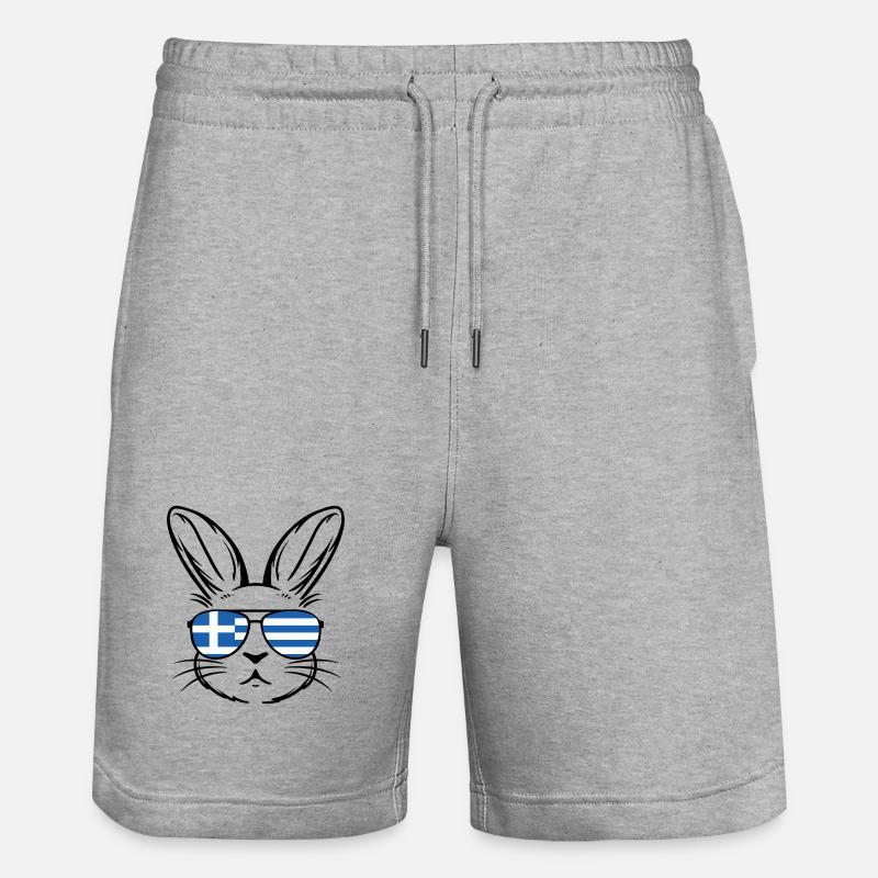 Bandiera greca di Pasqua Coniglio Pasquale - Pantaloncini da jogger ecologici unisex Trainer di Stanley/Stella - grigio melange