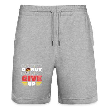 Donut fast food - Stanley/Stella Trainer Unisex Organic Jogging Shorts - heather grey - Front - Nik (191cm) & Marisol (170cm)