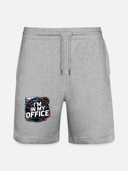 I'm in my office - Stanley/Stella Trainer Unisex Organic Jogging Shorts - heather grey