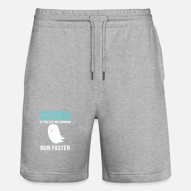 Paranormal Ghost Ghost Ghost Spooky - Stanley/Stella Trainer Unisex Organic Jogging Shorts - heather grey