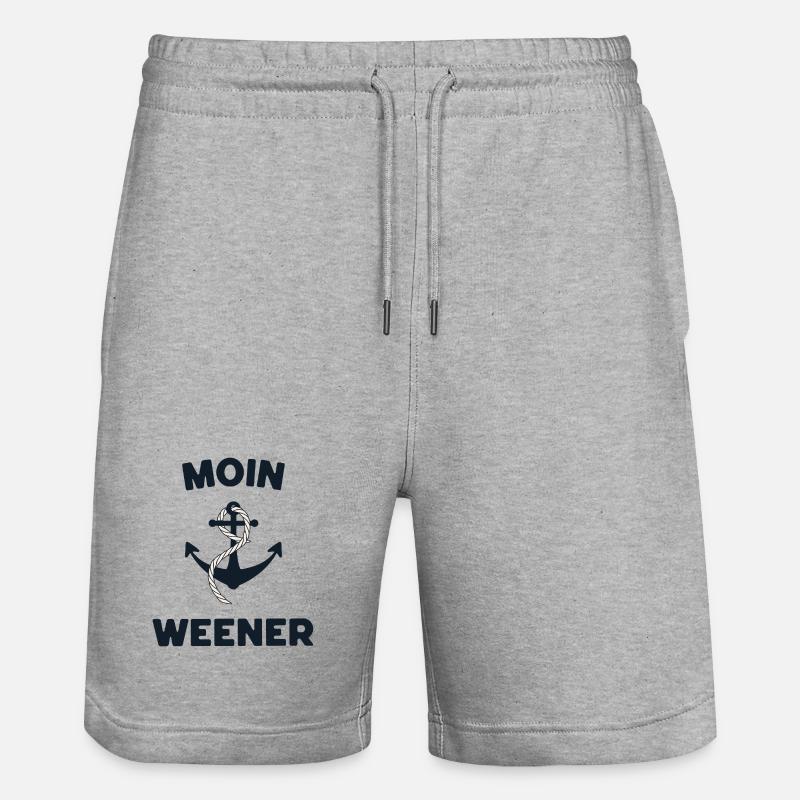 Moin Weener – Conception d’ancres maritimes - Short de jogging bio TRAINER Stanley/Stella unisexe - gris chiné